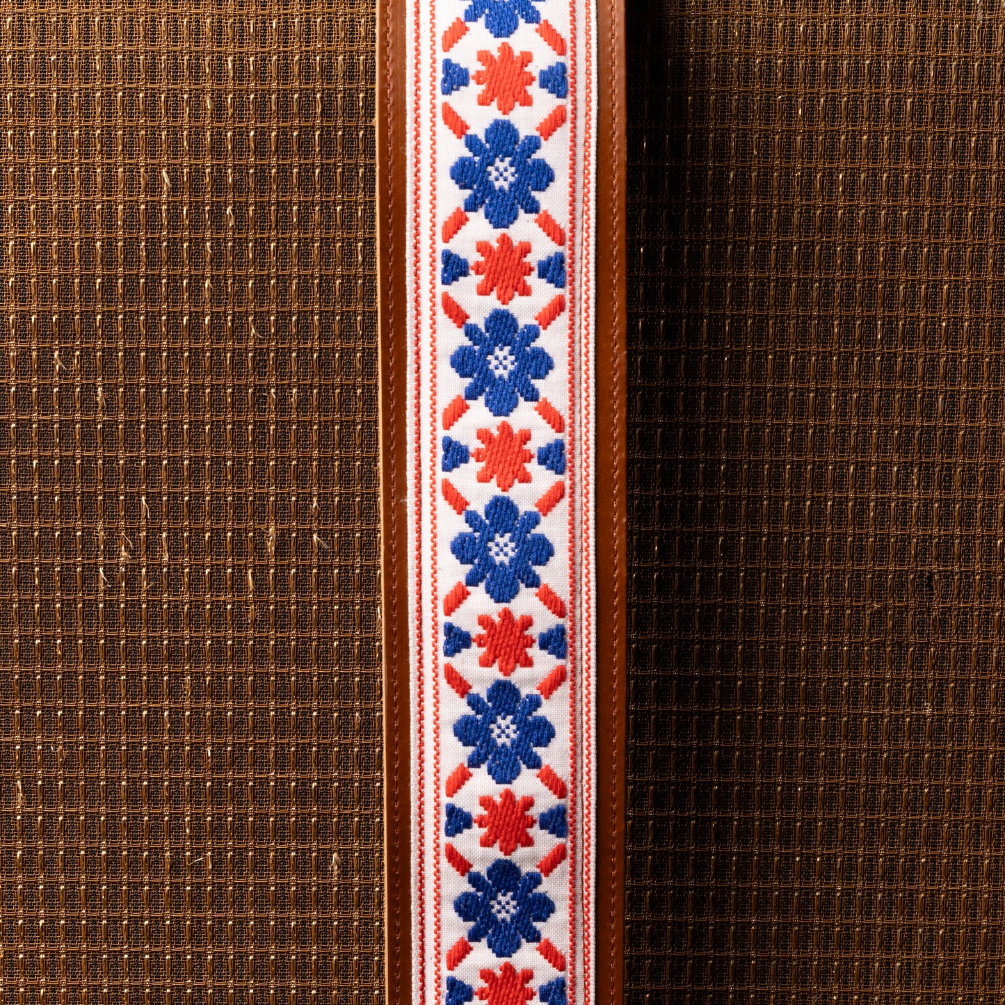 Souldier Tulip Cream Torpedo Brown Leather Guitar Strap