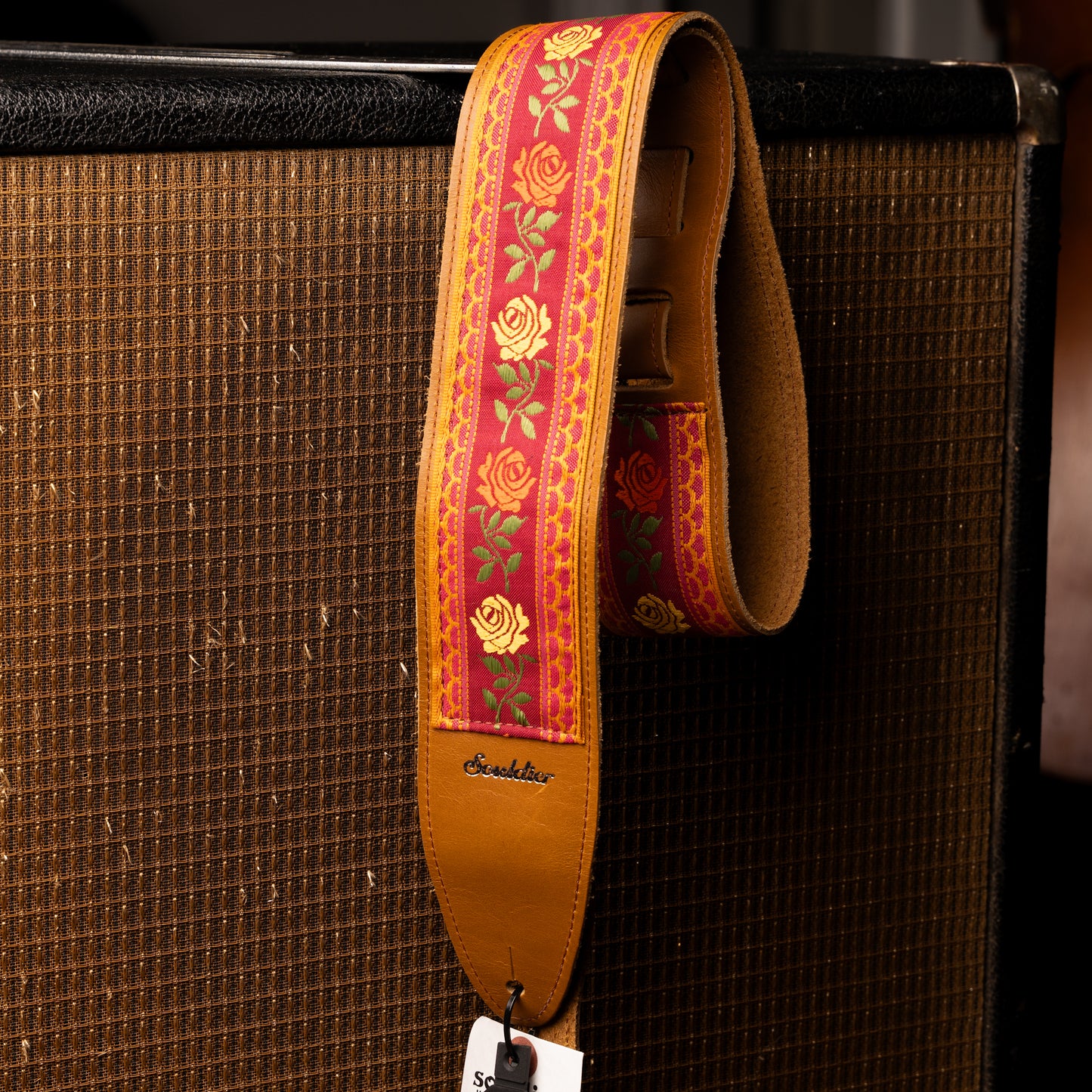 Souldier Tuscan Rose Torpedo Brown Leather Guitar Strap