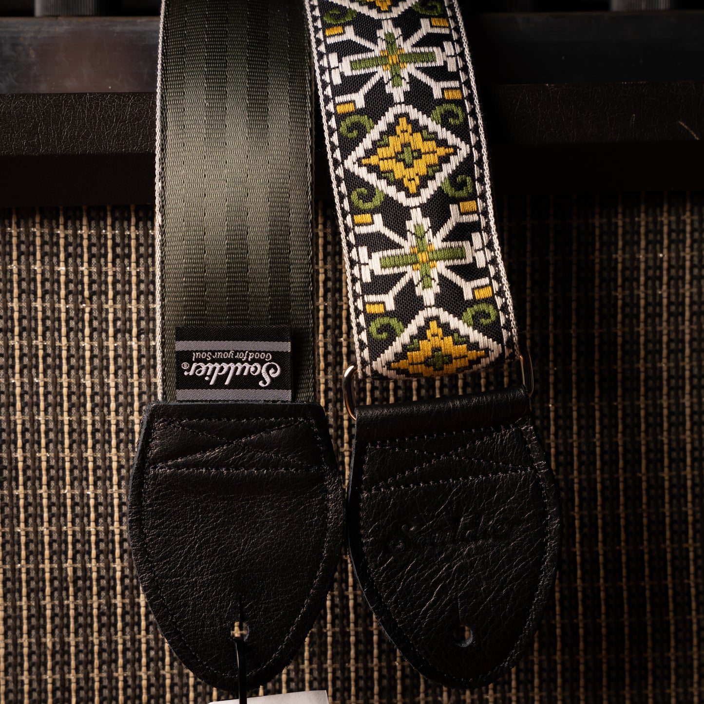 Souldier San Quentin Gold Green Guitar Strap