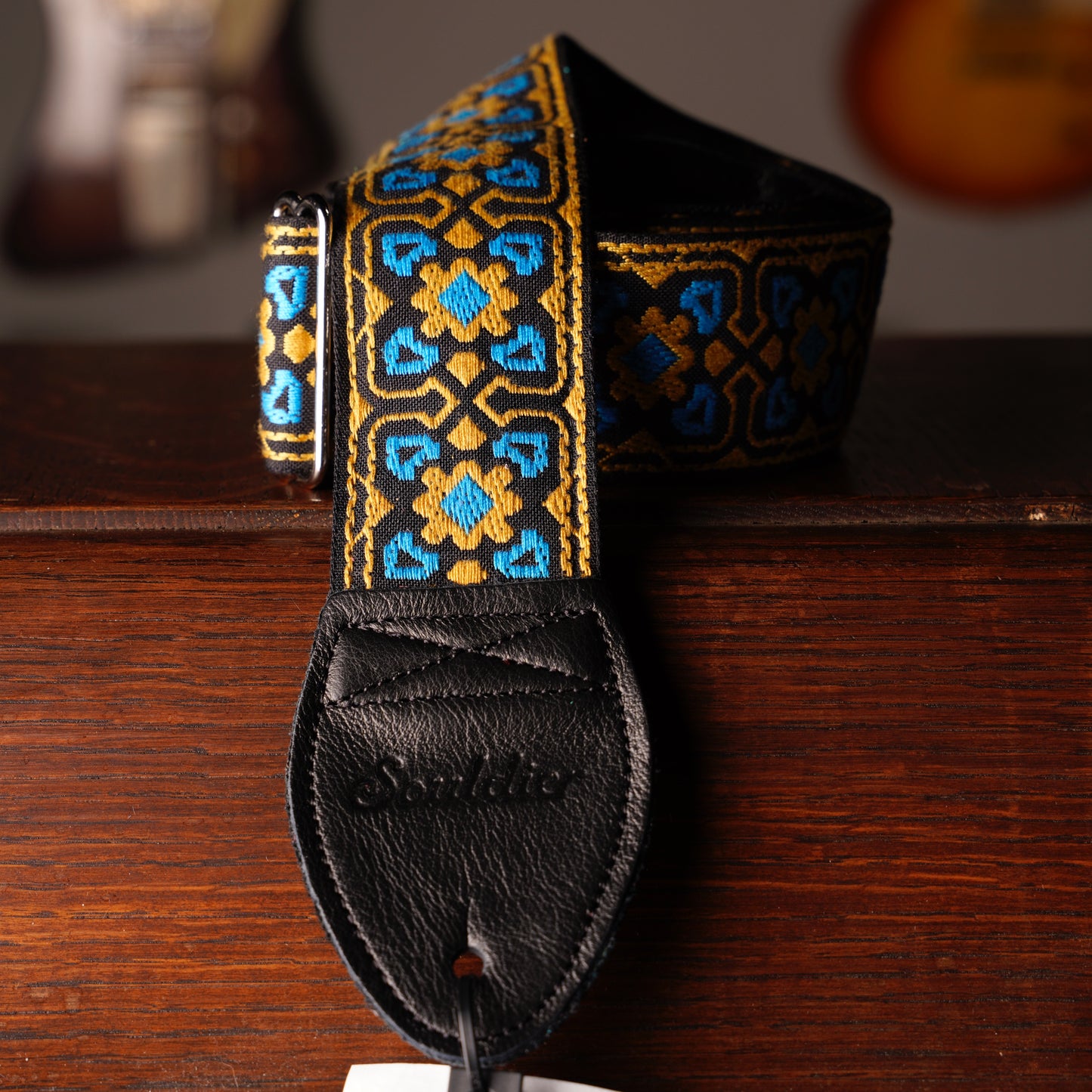 Souldier Fillmore Turquoise Gold Black Guitar Strap