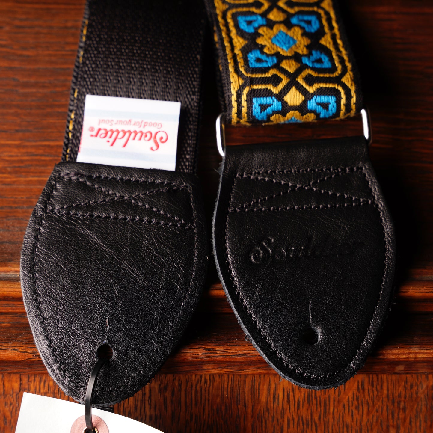 Souldier Fillmore Turquoise Gold Black Guitar Strap