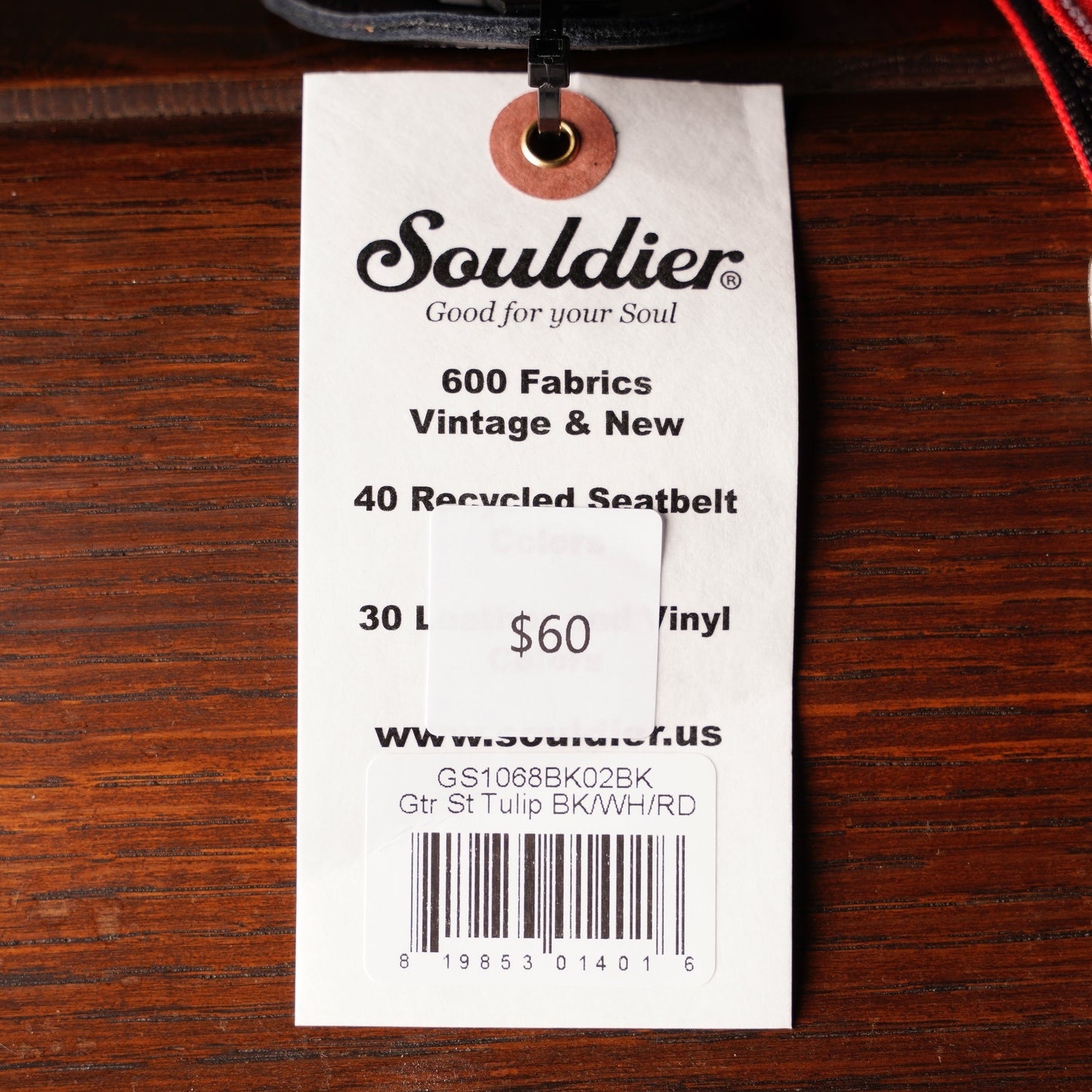 Souldier Tulip Black White Red Guitar Strap